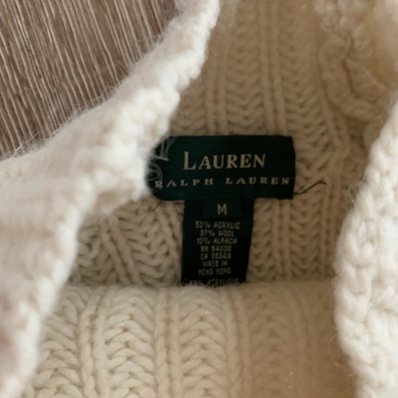 Ralph Lauren cream wool blend knit sweater - Picture 4 of 5
